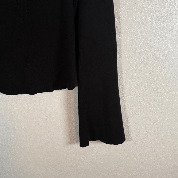 Anthropologie Maeve Black Cropped Knit Square Neck Sweater Size Medium - Picture 3 of 7